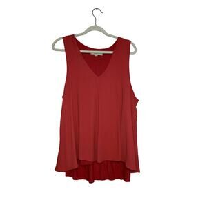 Loft Reddish Orange Tank Top Blouse Size XL